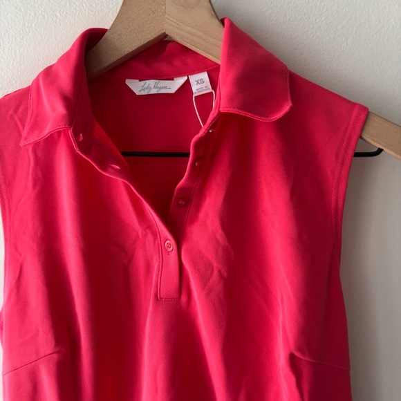 lady hagen core pique sleeveless golf polo watermelon pink‎ XS - Picture 4 of 7